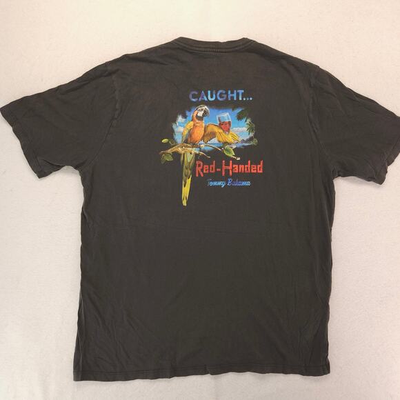 Tommy Bahama Crew Neck Short Sleeve Graphic T Shirt Mens Size Large L Gray - Picture 9 of 9